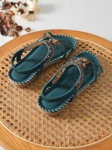 Sandálias Rasteiras Femininas da Moda com Strass no Dedão, Estilo Boêmio, Confortáveis, Versáteis, de Verão