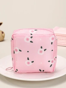 1pc Cartoon Printed Cute Feminine Sanitary Pad Bag, Zipper Closure Portable Lightweight Storage Pouch, Waterproof Small But Spacious Coin Purse, Multi-Purpose Organizer Bag, Gift For Women - Multicolor - View 13