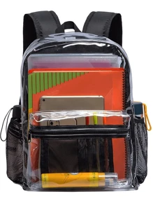 Men's Fashion Large Capacity Casual Backpack - Black and White - View 1