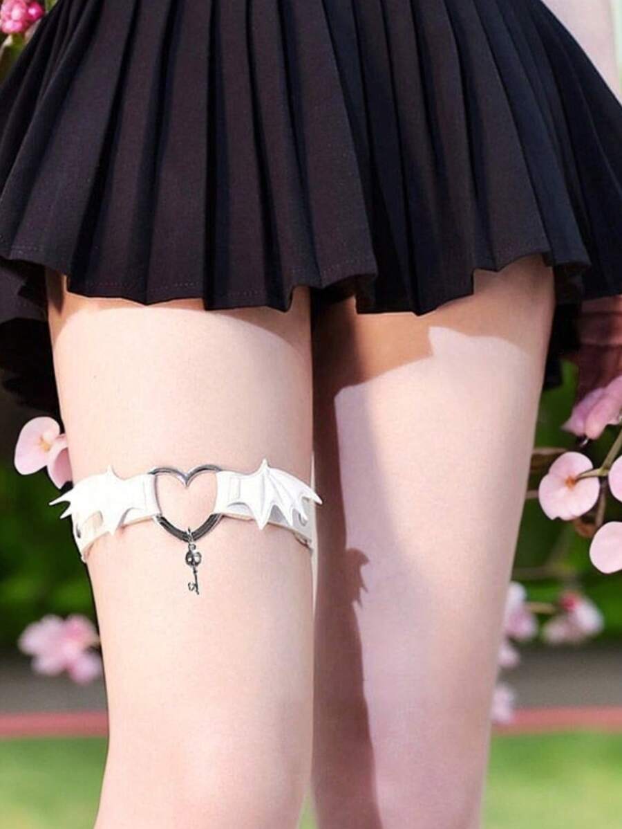 1pc PU Leather Punk Gothic Wing Leg Garter Thigh Ring Accessory - Multicolor - View 1