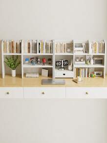 1pc Minimal Design Dresser With Drawer Desktop Storage Rack, Multi-Tier Shelf For Bedroom Office Living Room Desk Organizer, Easy Assembly - Multicolor - View 6