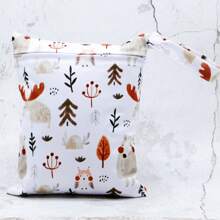 1个小型（20*25厘米）拉链设计按扣提手防水可重复使用尿布湿袋，适合装小件物品