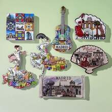 1 pieza Imán de nevera recuerdo 3D de Barcelona, España, regalo decorativo magnético