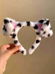 Hatastic 1 件可爱毛绒小狗耳朵头带，女士面膜洗脸头带，趣味发饰发箍、发带、发箍头带 - 彩色 - 查看 6