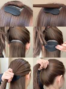 2/4 件隐形发垫，女士蓬松发髻制作器，透气刘海夹卷发夹，发饰，美发工具 - 彩色 - 查看 1