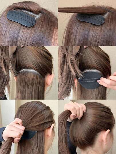 2/4 件隐形发垫，女士蓬松发髻制作器，透气刘海夹卷发夹，发饰，美发工具