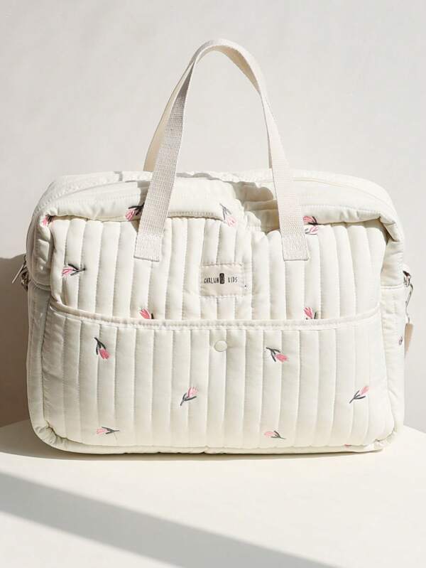 1 Peça Bolsa de Mamãe Portátil, Mochila Maternal Bordada Fofa com Alça de Ombro Transversal para Meninas