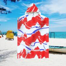 1 halat de baie de schimb, poncho de surf absorbant de apă, halat de baie cu glugă cu uscare rapidă, subțire, ușor, rezistent la vânt și UV, moale și cald, potrivit pentru înot, duș, scufundări, surfing pe plajă, călătorii de vară, vacanță, decor baie, articole esențiale pentru plajă