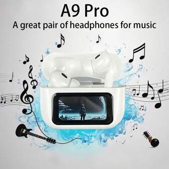 Auriculares inalámbricos con cancelación activa de ruido (ANC) con control táctil inteligente, pantalla digital, batería de alta calidad de 300mAh con duración de la batería súper larga, para hombres y mujeres (Consejo: Mantenga la carcasa de los auriculares encendida mientras se carga para asegurar una carga continua)