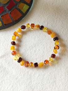 Natural Baltic Asymmetrical Amber Bracelet Therapy Gemstone Accessorize For Calm And Peace Energy Gift For Her Anniversary Mother's Day Presents