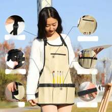 Garden Tool Apron Waterproof Storage Pocket Oil Painting Apron Unisex Garden Tool Storage Apron - Apron Canvas Waterproof Storage Pocket Oxford Fabric Gardening Tool Work Apron - With Multiple Pockets, Waterproof Oil Painting Tool Garden Household Apron