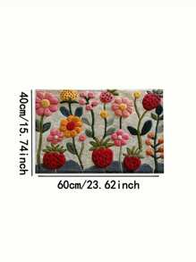 Alfombra de baño con patrón 3D de flores y fresas, antideslizante, absorbente, lavable a mano y a máquina, de felpa suave y esponjosa, rectangular, adecuada para dormitorio, baño, entrada, alfombra de baño antideslizante para inodoro, bañera, cocina, decoración de piso de sala de estar, decoración de baño para el Día de la Madre, decoración de baño para el hogar, alfombra de puerta para exteriores, decoración de otoño, accesorios de baño, de vuelta a la escuela - Multicolor - Ver 15