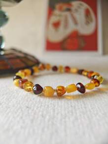 Natural Baltic Asymmetrical Amber Bracelet Therapy Gemstone Accessorize For Calm And Peace Energy Gift For Her Anniversary Mother's Day Presents