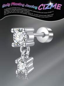 CIZME 1 件套堆叠软骨穿孔耳环套装，金银方晶锆石软骨耳环，唇环，耳钉穿孔首饰，适用于软骨/耳屏/耳轮/海螺，不锈钢耳轮耳屏软骨耳环，女士 - 耳環 - 查看 18
