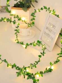 Cadena de luces de enredadera con batería de 100 LED, luz blanca cálida con enroque verde, adecuada para interiores y exteriores, bodas, jardines, decoración de jardín,Party, cercas, habitaciones, Navidad, decoraciones del hogar, enojada con luces habilidosas