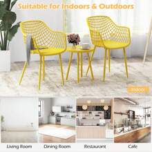 Lifezeal 3 Piece Patio Bistro Set All Weather Heavy Duty Table And Chairs Set Of 2 Black/Yellow - Yellow - View 10