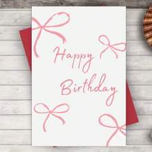 1 张精致光滑的正面，精美的蝴蝶结生日贺卡，背面书写流畅，品质卓越，“生日快乐！”精美的设计，适合送给朋友、家人和同学的生日礼物 - 彩色 - 查看 7