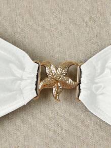 Top de bikini blanc unicolore d'été pour femmes avec attache au cou, Polovedo Official. Idéal pour les vacances, les fêtes et les sorties - Blanc - Voir 4