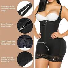 YIANNA Fajas Colombianas Shapewear For Women Tummy Control Shapewear Butt Lifter Bodysuit - 黑色 - 查看 6