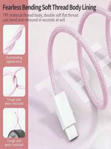 1/2/4 piezas Cable USB-C a USB-C de carga rápida, cable de 1m/39,37 pulgadas compatible con iPhone 15 Pro Max PD Type C a Type-C, cable cargador de carga rápida compatible con iPhone, iPad, /Android