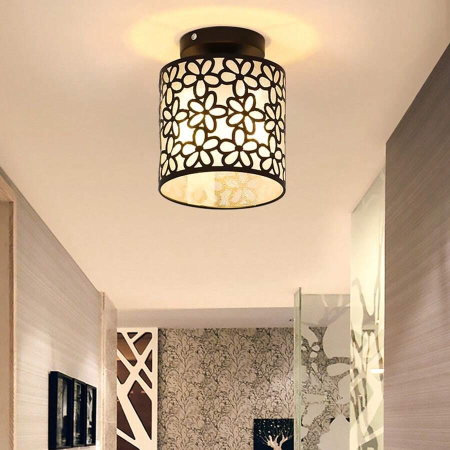 Minimalist Creative Entrance Hallway Porch Light, Nordic Style Luxury Crystal Small Ceiling Light Fixture, Excluding Bulbs
