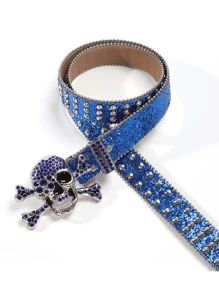 1pc Unisex Fashion Street Hip Hop Style Rhinestone Skull Studded Choker, Music Festival Party Accessory