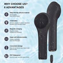 SEAGO 面部磨砂膏、卸妆洁面工具、去黑头和白头、电动洗脸刷、面部美容工具、洁面刷、防水充电式、男女通用、清洁、去角质和按摩、电动洗脸刷、可悬挂、高品质硅胶洁面刷、2025年新产品、精美礼品、女士毕业礼物、结婚礼物