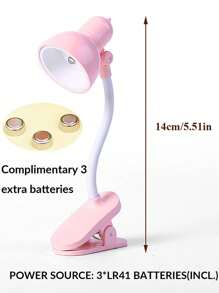1 pieza Mini luz de libro con baterías, lámpara de lectura nocturna con brazo ajustable y pinza, luz para leer en la cama, luz de lectura por la noche y como iluminación de viaje al aire libre, lámpara de libro con pinza