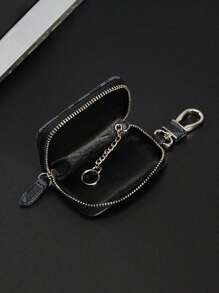 Estuche para llaves de hombre de negocios, soporte compacto y de moda de PU con estampado floral para llavero, monedero, billetera mini para hombre