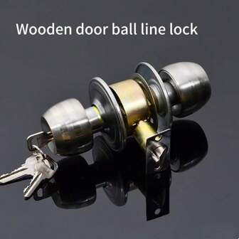 1pc Universal Round Door Lock Set With Complete Accessories, Easy Installation