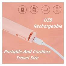 Cozy Home Curling Iron, Mini Dual-Purpose Curling Iron, Multi-Functional Travel Curling Iron Cordless, USB Ceramic Mini Hair Curler, Upgrade 2-In-1 Portable Curling Wand And Flat Iron 2pcs-D