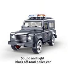 1pc Simulation Inertia Sound And Light City 110 Police Vehicle Off-Road Vehicle Security Vehicle Children Boy Toy Car Model,Back To School