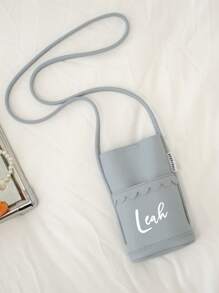 1PC High-End Soft Leather Mobile Phone Bag For Women Crossbody Bag Fashionable And Versatile Walking Shopping Mini Bag Personalized Text Customization - Multicolor - View 6