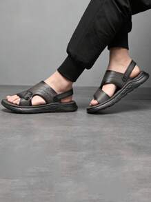 New Summer Sandals Durable Non-Slip Men Wear Dual Purpose Beach Shoes - màu đen - Xem 7