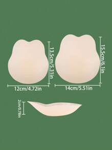 2pcs Solid Silicone Invisible Anti-Drooping Rabbit Ear Breast Stickers, Waterproof And Sweat-Proof Self-Adhesive Lifting Breast Stickers - Multicolor - View 9