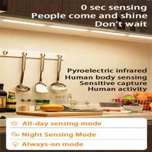 1 pièce Veilleuse sans fil ultra-mince avec détection de mouvement, lumière murale rechargeable par USB pour la nuit, pouvant être utilisée dans des scénarios tels que se lever la nuit - Blanc - Voir 7