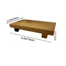 Bandeja de servir de madera de acacia natural, decoración rústica minimalista para el hogar, bandeja para sushi, pastel, pan, café, té y barbacoa