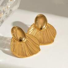 3 Stücke/Set Edelstahl Meerjungfrau Halskette & Ohrringe Schmuckset, geeignet für täglichen Gebrauch von Frauen - Goldgelb - Übersicht 6