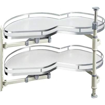 Kitchen CabinetBlind Corner Pullout Organizer 2 Tiers Swing Tray Pull-Out Shelving Corner Storage CabinetEach Tray Swings Independently For 900mm Cabinet (Right Handed Open)