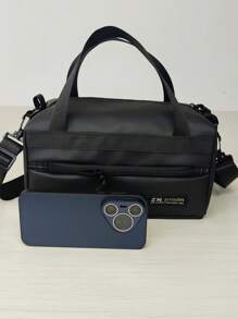 Casual Crossbody Bag For Men, Sports Messenger Bag, Shoulder Bag, Gym Bag, Courier Bag, Adjustable Strap Backpack, Black