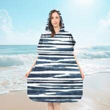 1 halat de baie de schimb, poncho de surf absorbant de apă, halat de baie cu glugă cu uscare rapidă, subțire, ușor, rezistent la vânt și UV, moale și cald, potrivit pentru înot, duș, scufundări, surfing pe plajă, călătorii de vară, vacanță, decor baie, articole esențiale pentru plajă