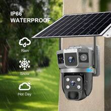 V380 Pro Solar 4G LP Camera CCTV 12MP Two Lens Three Screen Auto Tracking Outdoor 10X Zoom 6K Security Surveillance PTZ Camera, 4G Outdoor And Indoor Security Home Cameras, Wireless 4G Cameras - 4G SIM Card Camera - View 5