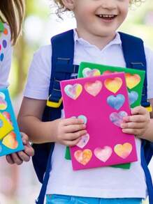 (500pcs/Roll) Watercolor Heart Shaped Sticker Roll, Rainbow Heart Shape Self-Adhesive Decorative Labels For Weddings, Birthdays, Parties, Envelopes, Scrapbooks, Stationery, Decorations