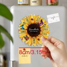 1pc Custom Sunflower Refrigerator Magnet With Grandkids Name, Personalized Mother's Day Gift For Grandma, Custom Grandma Refrigerator Magnet, Sunflower Magnet With Grandkids Name, Gift For Mom, Grandma Nana Gifts,Mother's Day Gift,Birthdays Day Gift.