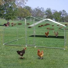 20 X 10ft Large Metal Hen Run House Walk-In Poultry Cage Enclosure