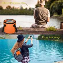 Collapsible Bucket, 5 Gallon Portable Folding Water Container For Travelling, Camping, Hiking, Fishing, Gardening