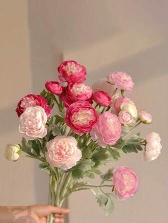 1/6 件母亲节装饰牡丹花水仙花人造花 6 件春花牡丹花束家居装饰假花牡丹插花夏季生日礼物婚礼海滩返校学校用品房间装饰