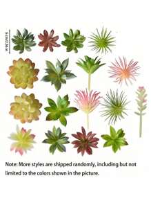 10 piezas - Maceta de plantas suculentas artificiales, maceta de madera rectangular para decoración de flores, decoración de centro de mesa, plantas suculentas artificiales de primera calidad - plantas falsas realistas con textura de cactus - plantas suculentas faciales - mini suculentas falsas, decoración de jardín, planta exterior, jardinería, flores falsas