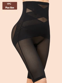 1 Pc Sports Outdoor New Arrival Women's High Waist Shaping Leggings, Perfect For Everyday Wear, Running, Yoga, Training, And Body Shaping, Featuring Anti-Roll Waistband, Body Hugging Fit, And Butt Lifting Design. Shapewear Shorts,2 PCS Women's Shapewear, Belly Control, High Waist Shapewear Shorts, Hip Lift Panties, Thigh Slimming Shapewear Band - Black - View 1