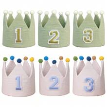 1 Peça Coroa de Aniversário com Estampa de Número, Feita à Mão em Estilo Boho, Para Decoração de Festa de Aniversário, Acessórios de Fotografia, Acessório de Cabelo para Festa